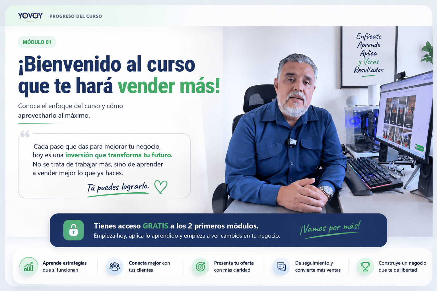 Vista del contenido del Video Curso del Reto YOVOY